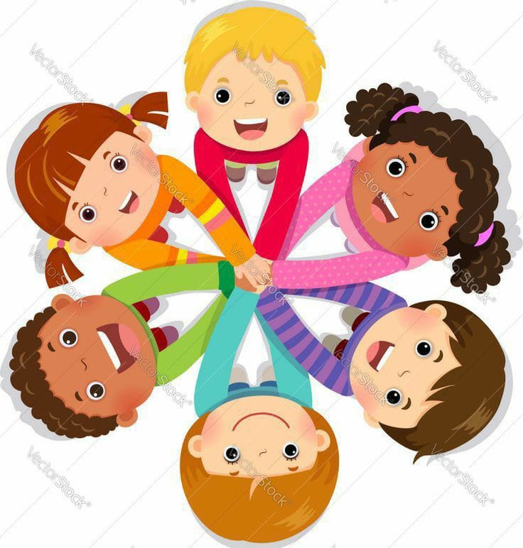 Kids holding hands in a circle
