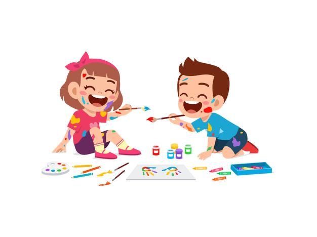 Children painting
