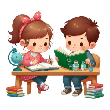 Kids reading together