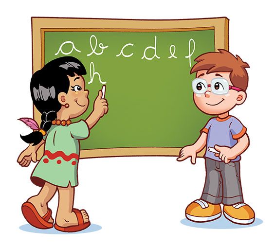 Kids writing